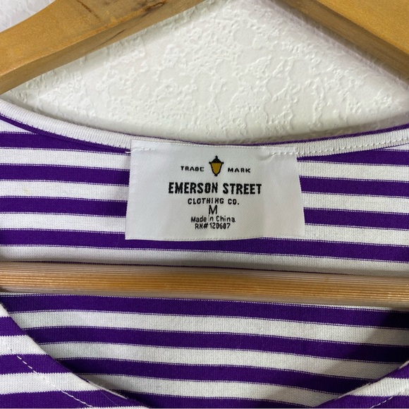 Emerson Street Clothing Company Purple Striped LSU Embroidered Top - Picture 4 of 7